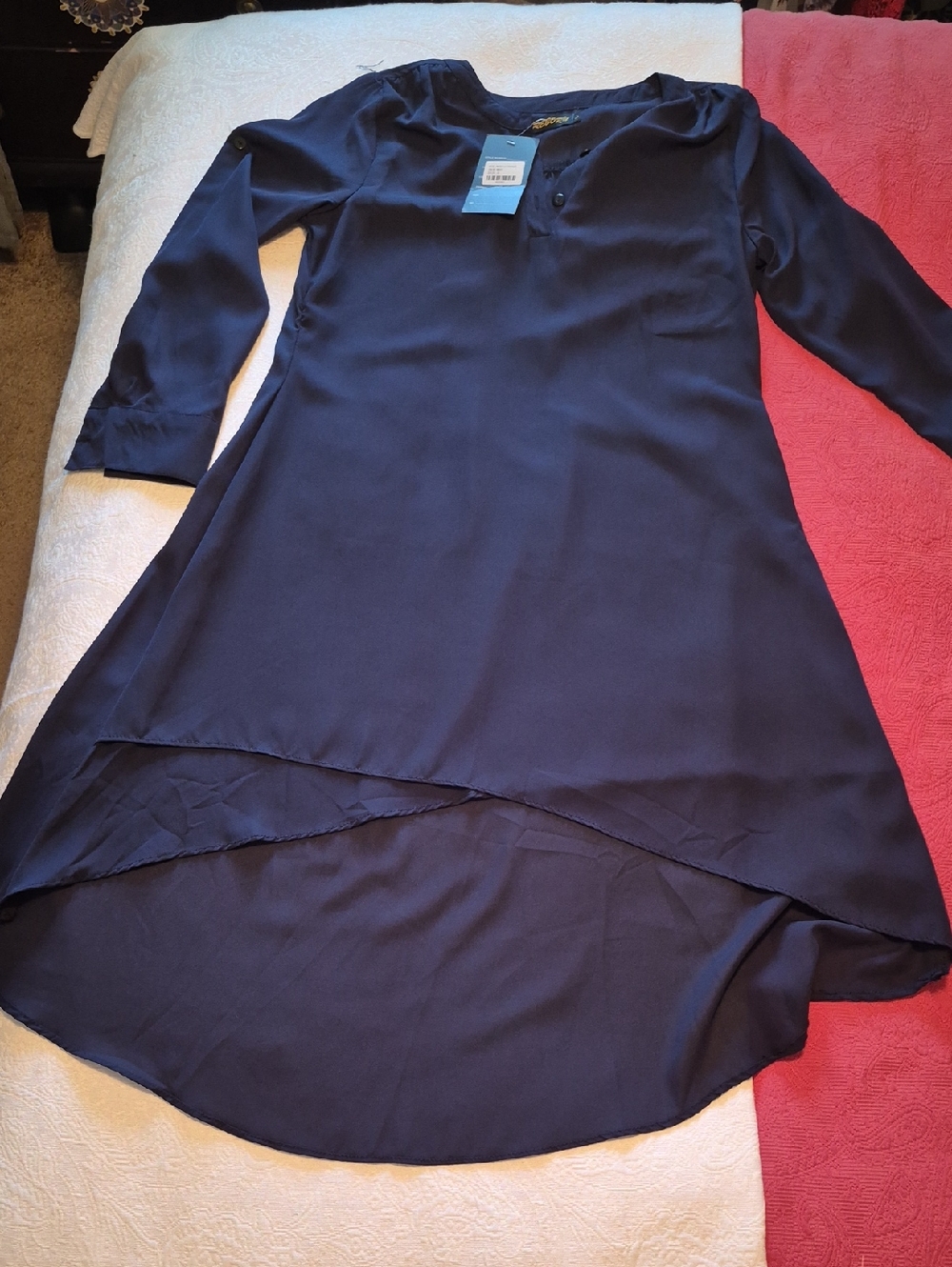Reborn Navy Blue High-Low Tunic